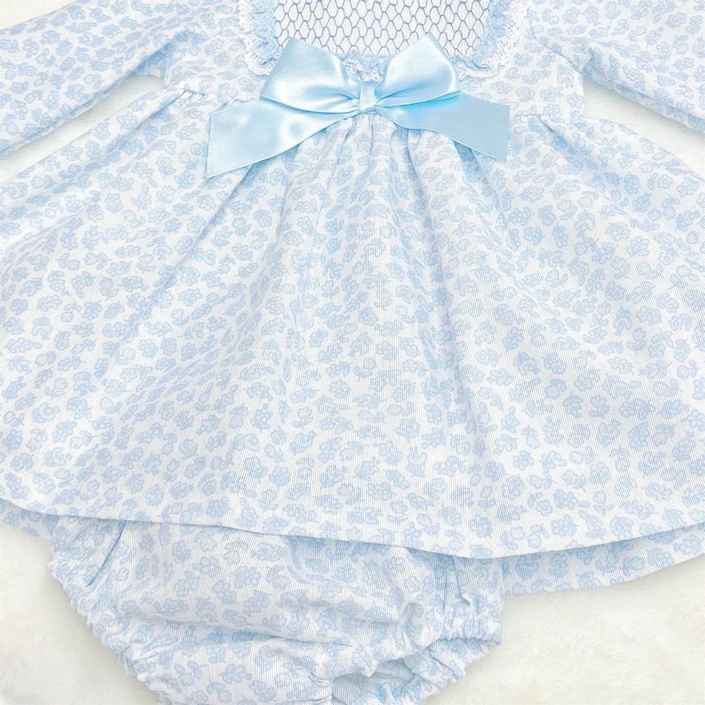 *SALE* Blue Floral Puff Ball Dress with Pants "MYDC2452"