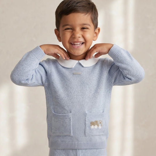 *SALE* FOQUE Baby Boy Sky Blue Knitted Jumper 2421226