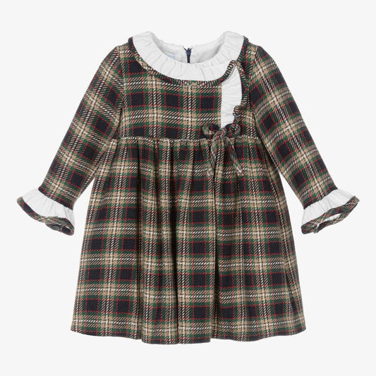 *SALE* FOQUE Baby Girls Blue and Green Cotton Tartan Dress "2325138"