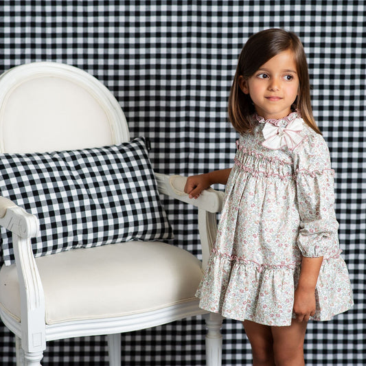 *SALE* FOQUE Baby Girls Light Pink Floral Cotton Dress "2425210"