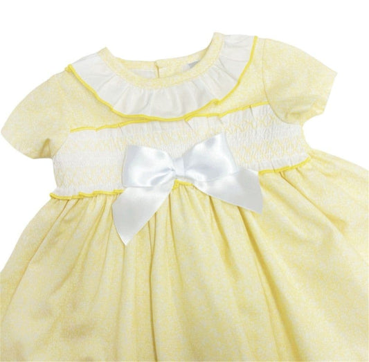 *SALE* Pale Yellow Floral Puff Ball Dress with Pants "MYD2343Y"