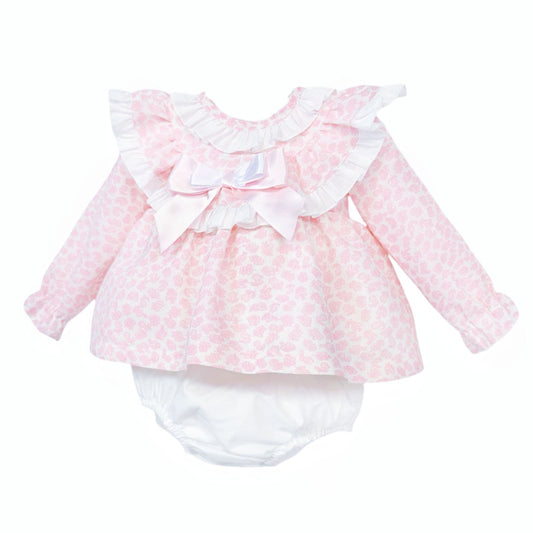 *SALE* Pink Floral Big Collar Dress with Pants "MYDC2455"