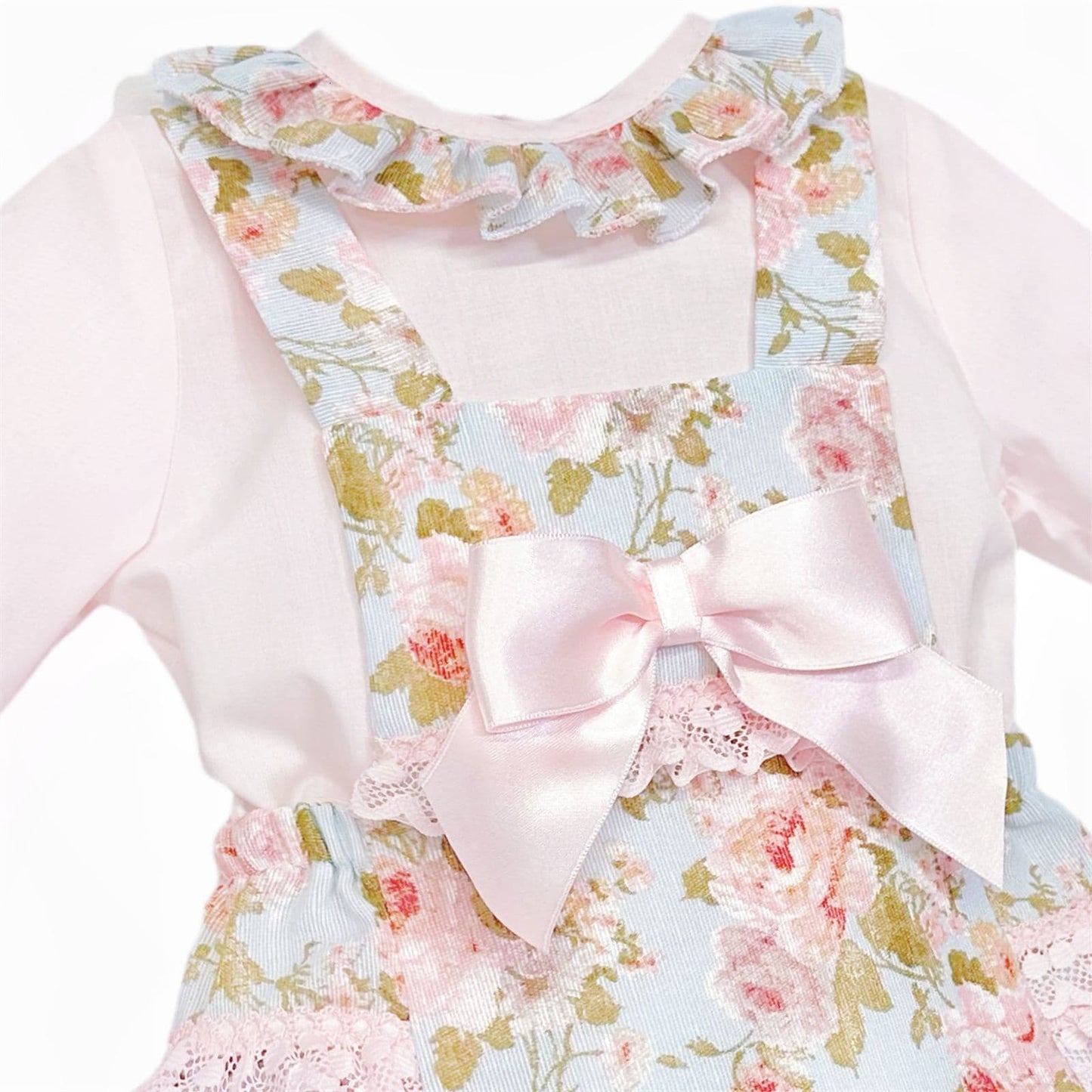 *SALE* Pink Floral Frilly Back Romper with Shirt "MYDC2482"