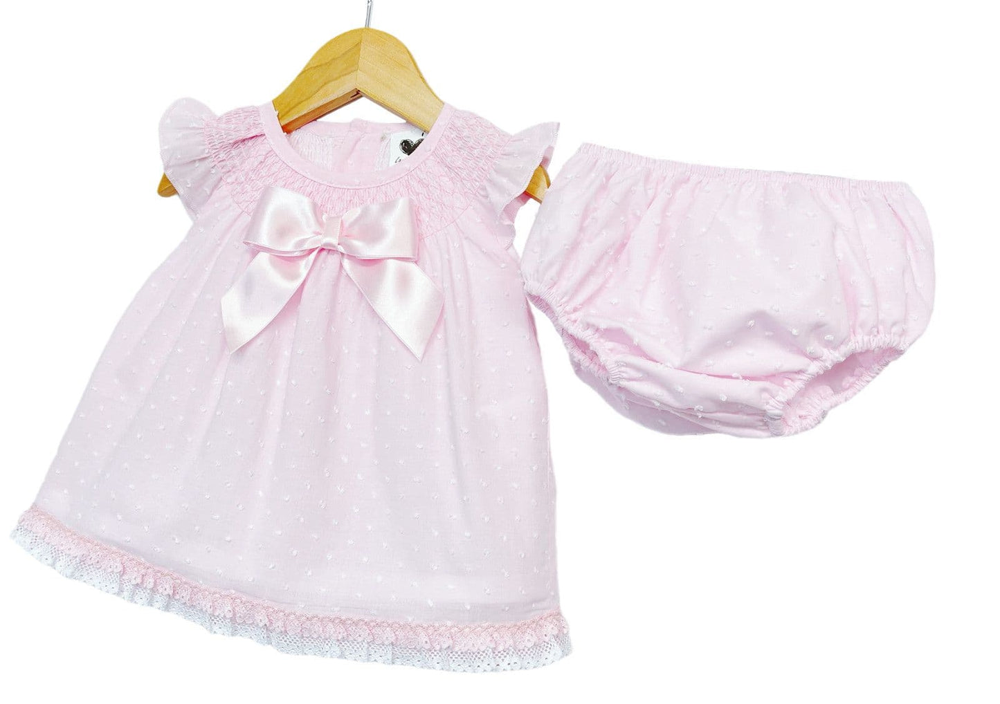 *SALE* Pink Smokced Collar Dress with Pants "LM2219P"