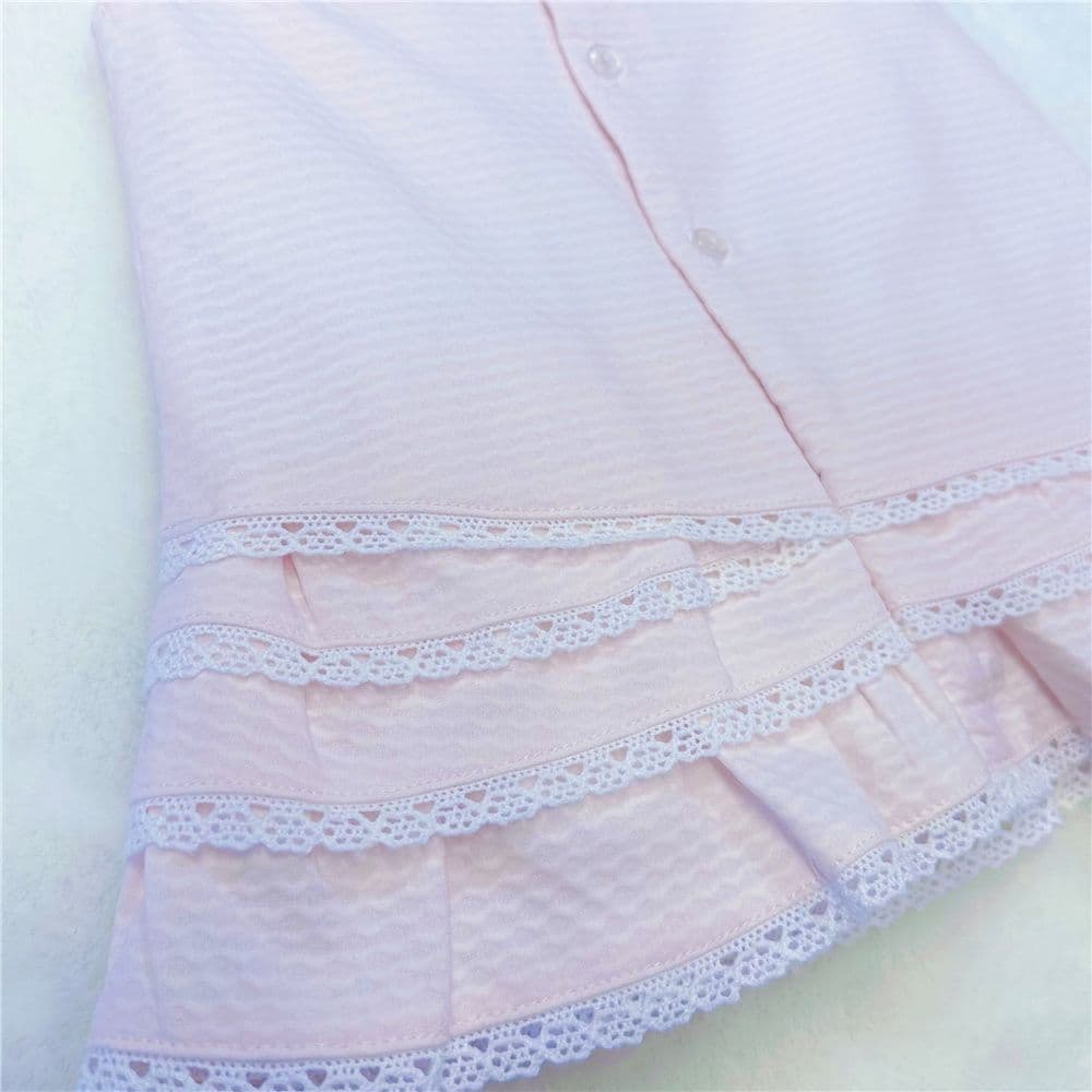 *SALE* Pink Spanish Waffle Lace Dress with Many Layers "1815"