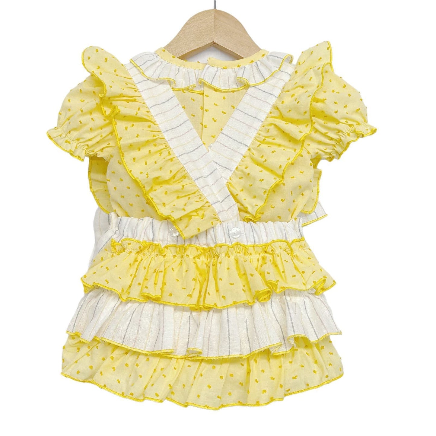 *SALE* Yellow Strip Frilly Romper with Matching Shirt "LM2212A"