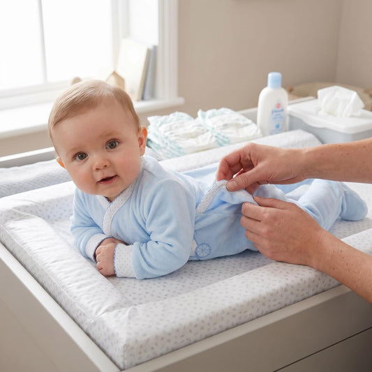 Baby Boys Blue Velour Carriage Bodysuit
