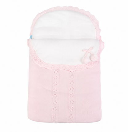 Spanish Pink Knitted Baby Nest by Sardon