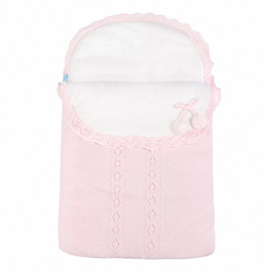 Spanish Pink Knitted Baby Nest by Sardon