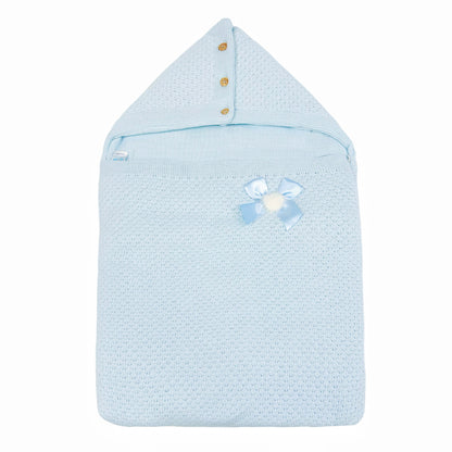 Spanish Blue Knitted Baby Nest by Sardon