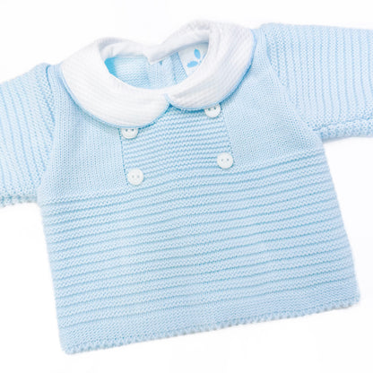 Baby Boys Blue Knitted Two-Piece Outfit