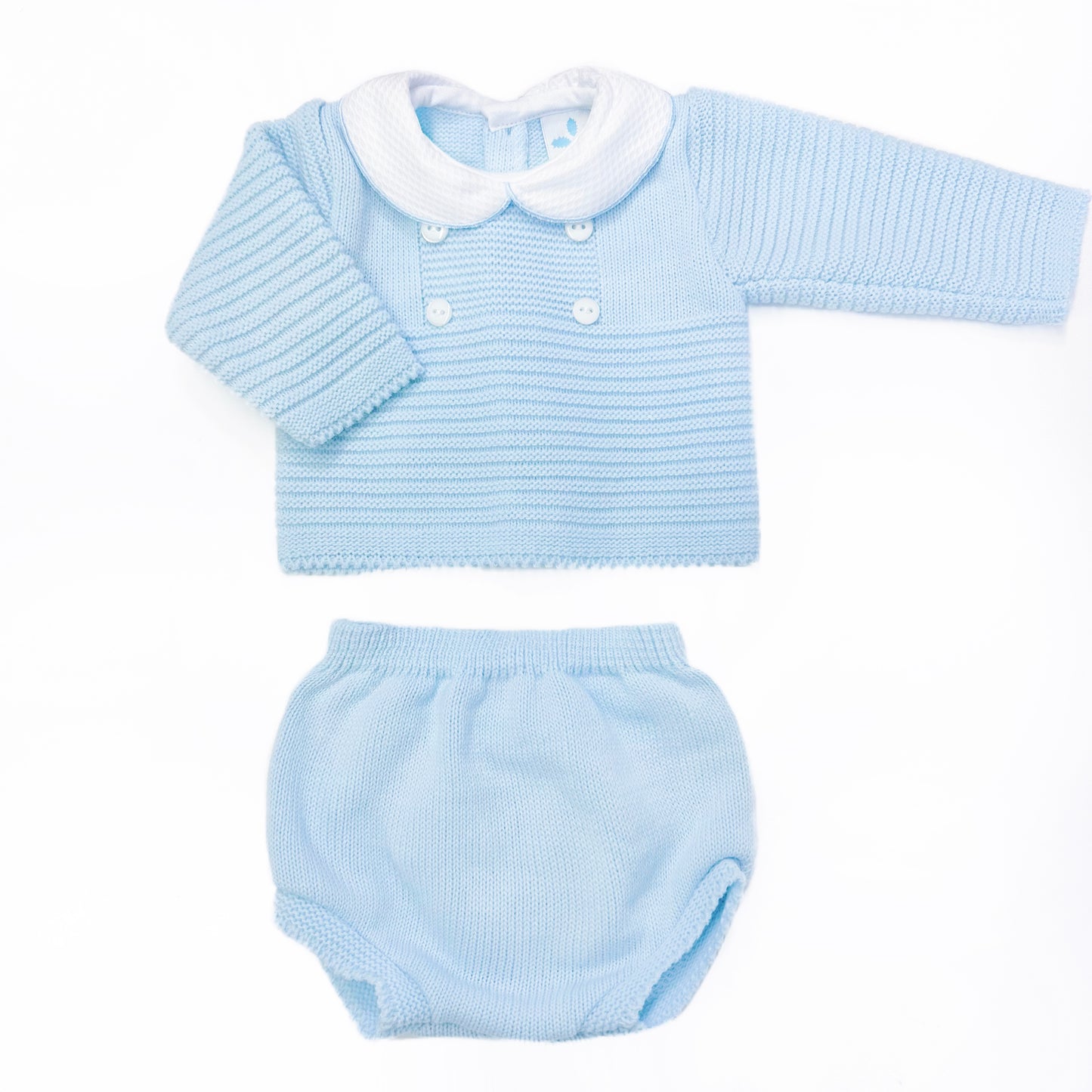 Baby Boys Blue Knitted Two-Piece Outfit