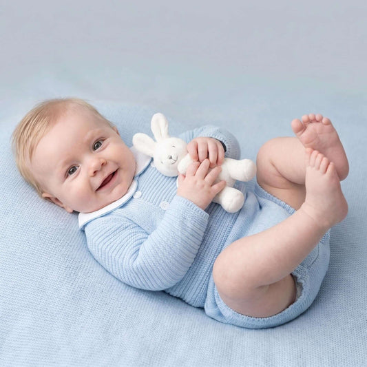Baby Boys Blue Knitted Two-Piece Outfit