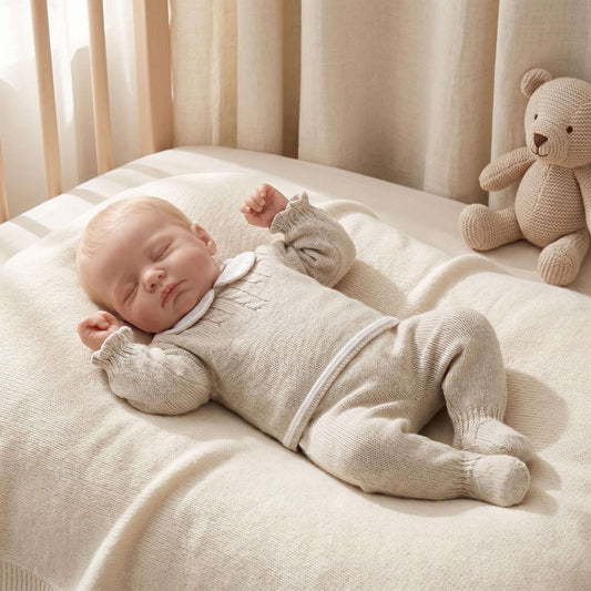 Baby Boys Stone Knitted Two-Piece Outfit