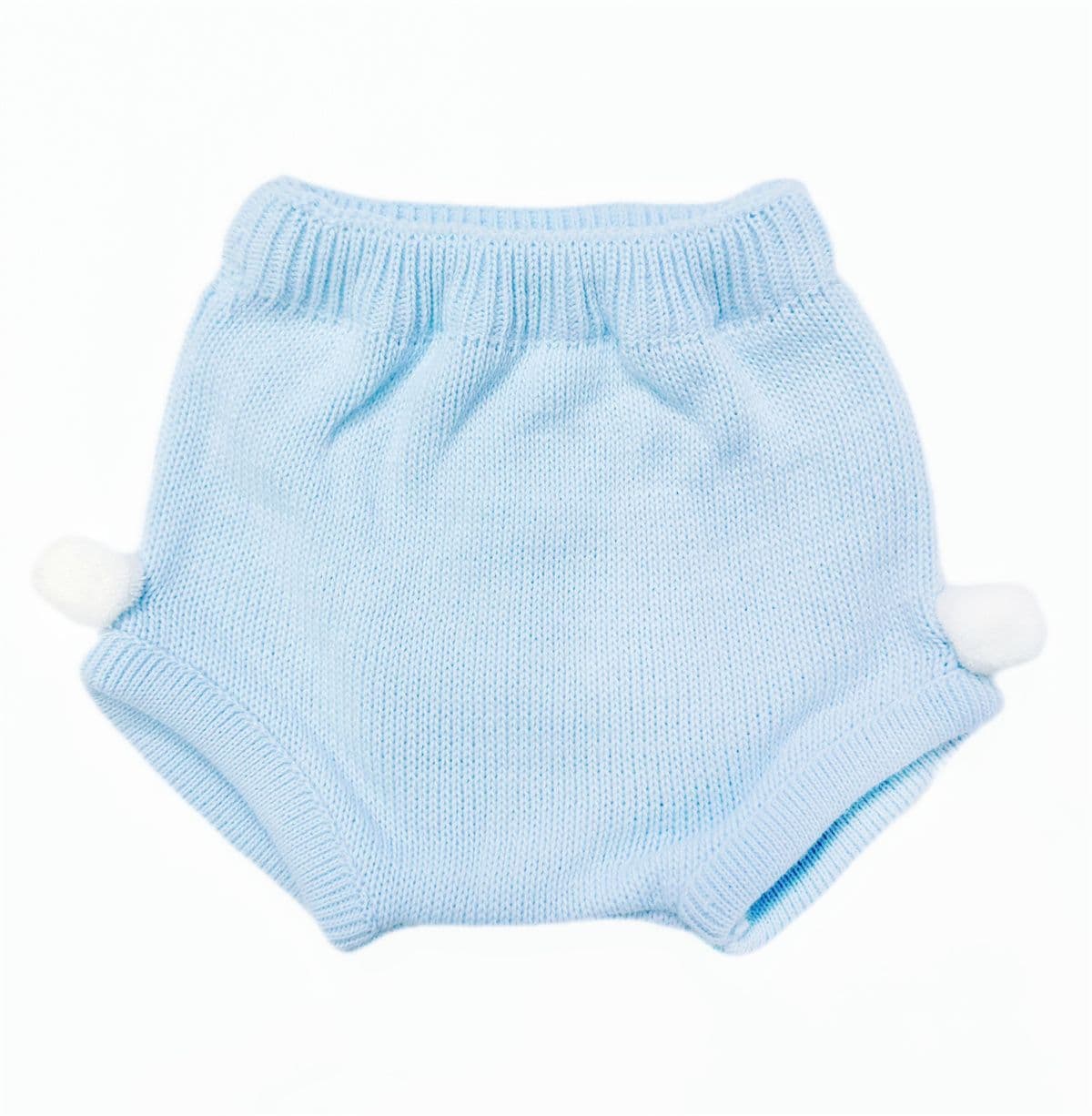 023RF-704 SARDON Baby Boy Blue Pom Knit Pram Suit with Pants