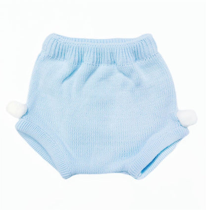 023RF-704 SARDON Baby Boy Blue Pom Knit Pram Suit with Pants