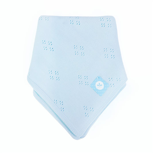 Blue Spanish Open Knit Baby Shawl