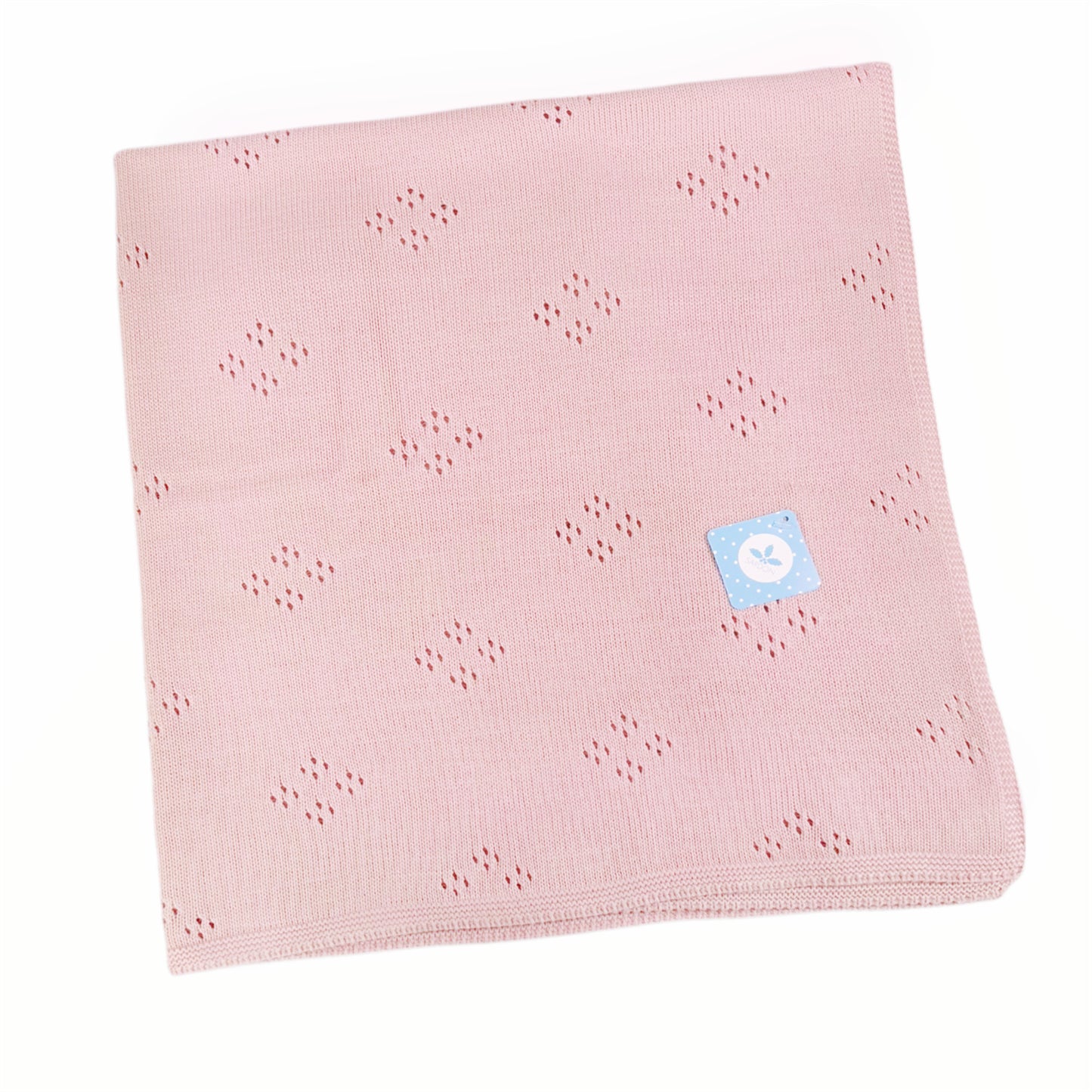 Spanish Dusty Pink Open Knit Baby Shawl