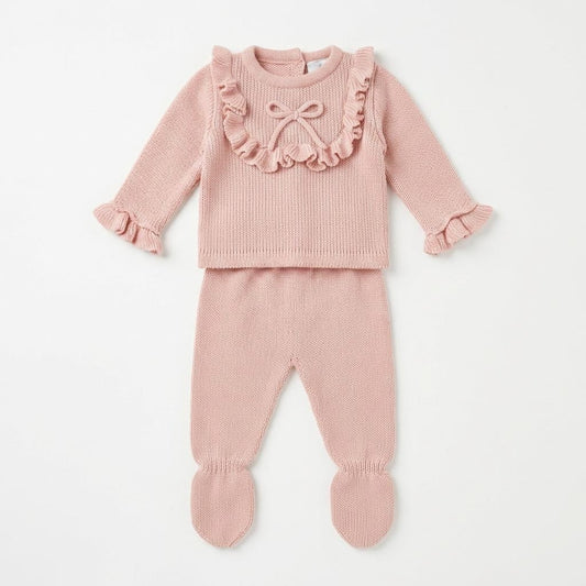 Baby Girls Pink Knit Two Piece Set