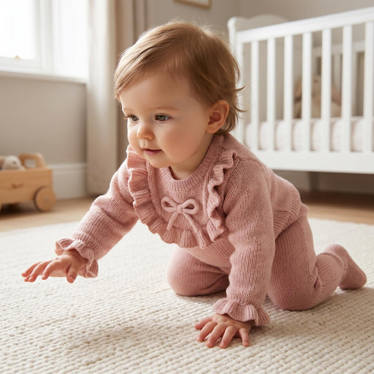 Baby Girls Pink Knit Two Piece Set