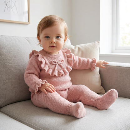 Baby Girls Pink Knit Two Piece Set