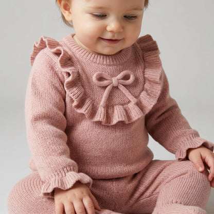 Baby Girls Pink Knit Two Piece Set