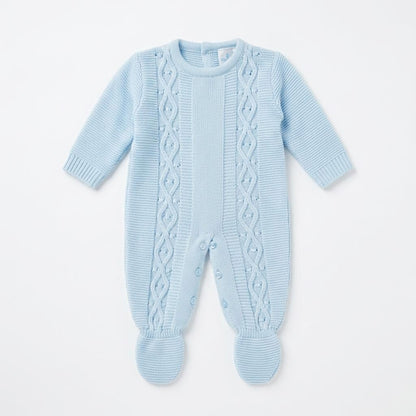 Baby Boys Blue Knit Outfit Set