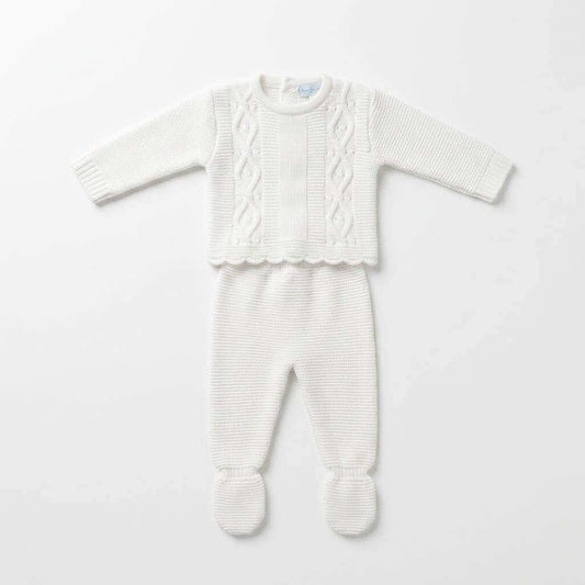 Baby Boys White Knit Two Piece Set