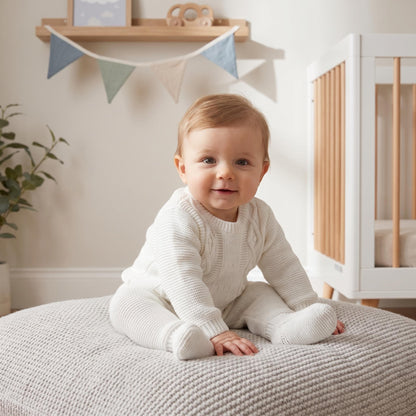 Baby Boys White Knit Two Piece Set
