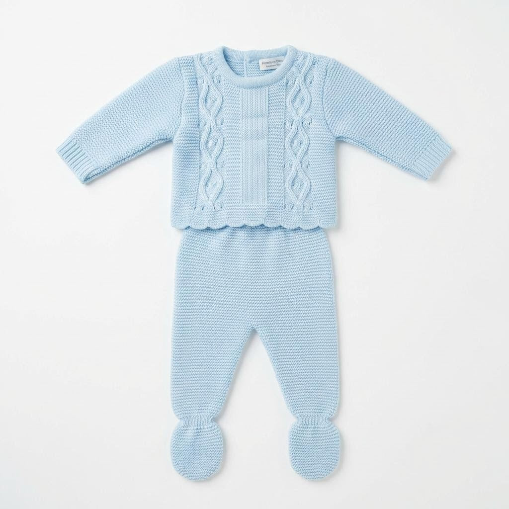 Baby Boys Blue Knit Two Piece Set