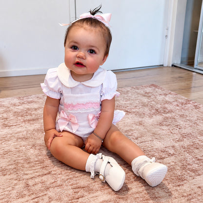 Baby Girls Pink Waffle Romper & Shirt Set