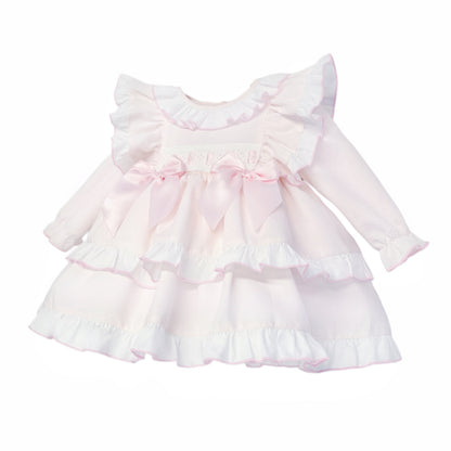 Baby Girls Pink Spanish Pique Puff Ball Dress
