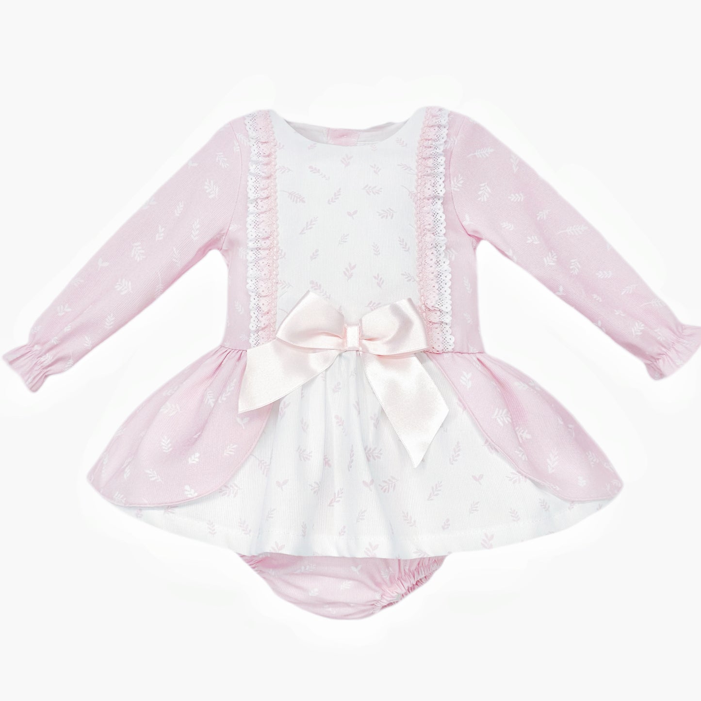 Baby Girl Pink Floral Lacey Dress with Pants