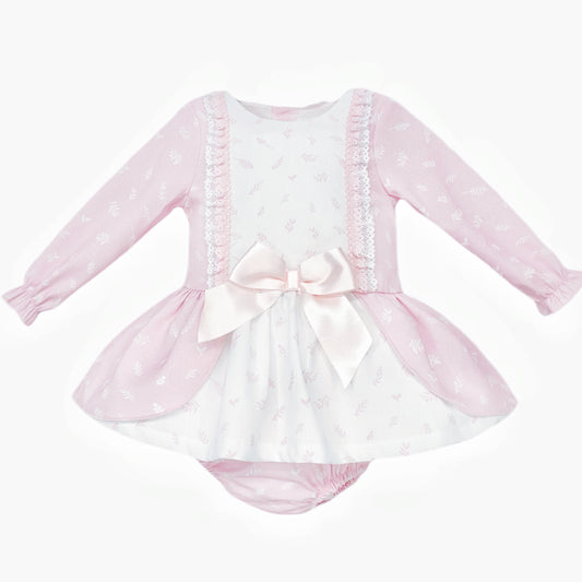 Baby Girl Pink Floral Lacey Dress with Pants