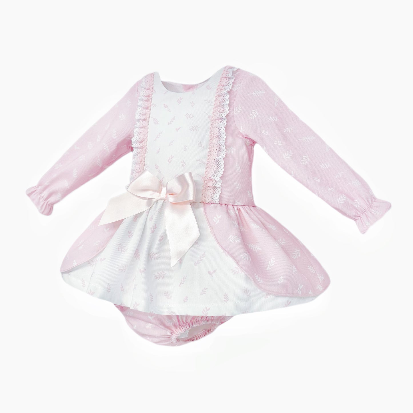 Baby Girl Pink Floral Lacey Dress with Pants
