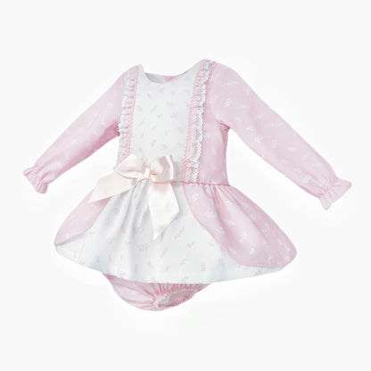 Baby Girl Pink Floral Lacey Dress with Pants