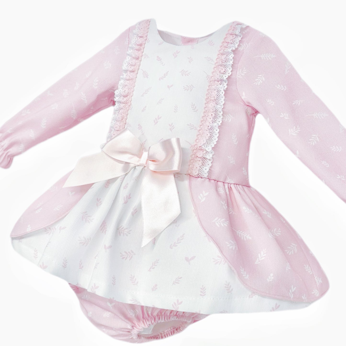 Baby Girl Pink Floral Lacey Dress with Pants
