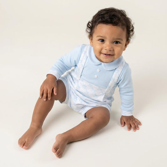 Baby Boys Blue Rocking Horse Romper