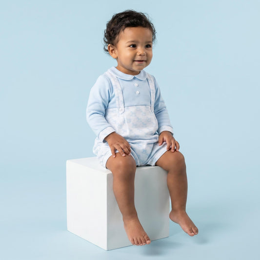 Baby Boys Blue Rocking Horse Romper