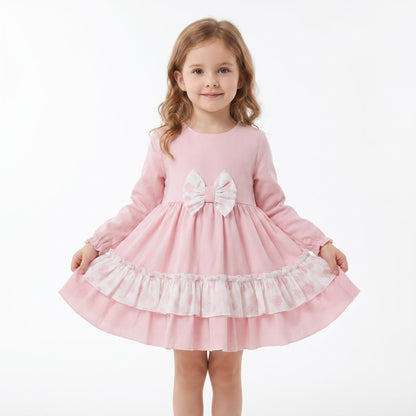 Baby Girls Pink Rose Puff Ball Dress with Bloomers