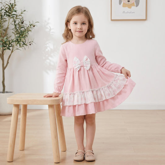 Baby Girls Pink Rose Puff Ball Dress with Bloomers