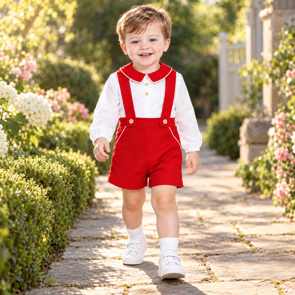 Baby Boy Cozy Winter Cotton Brace Shorts with Shirt