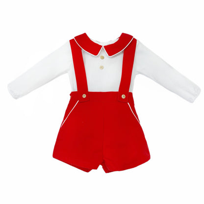 Baby Boy Cozy Winter Cotton Brace Shorts with Shirt