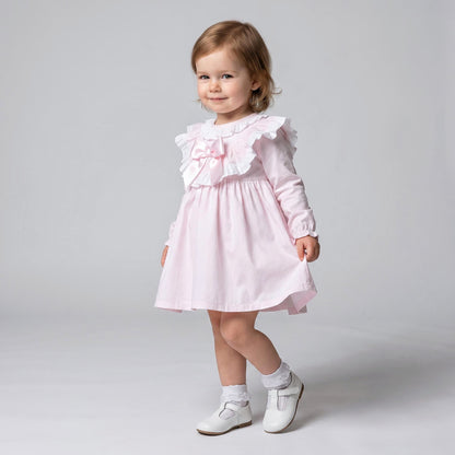 Baby Girls Pale Pink Layered Ruffle Dress and Pants