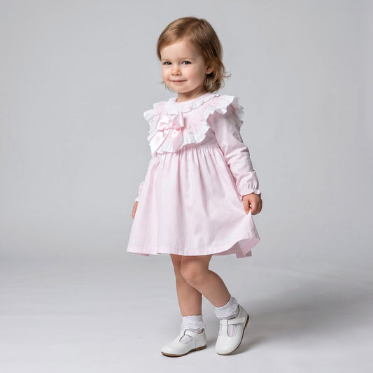 Baby Girls Pale Pink Layered Ruffle Dress and Pants