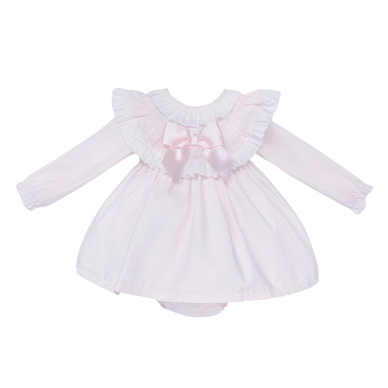 Baby Girls Pale Pink Layered Ruffle Dress and Pants