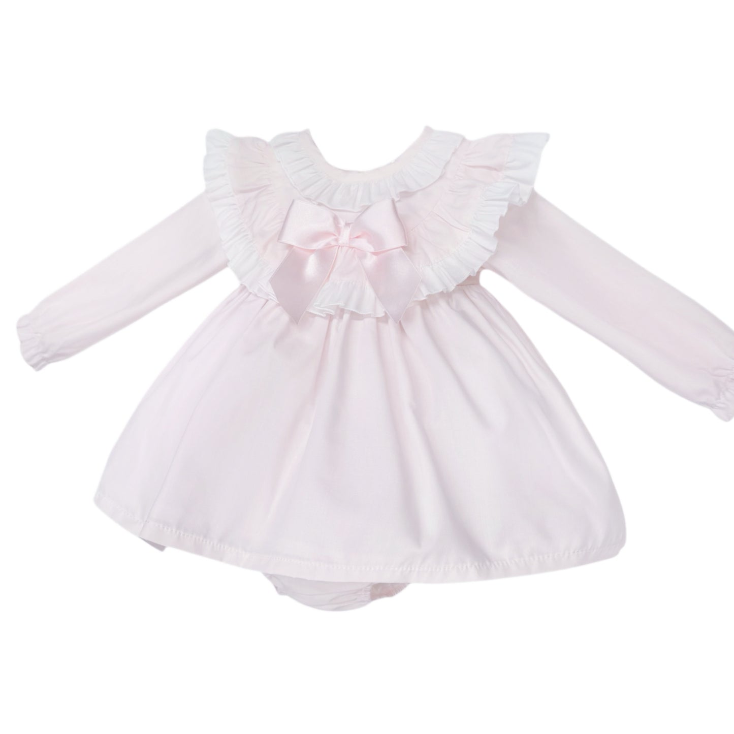 Baby Girls Pale Pink Layered Ruffle Dress and Pants, alternate view 1