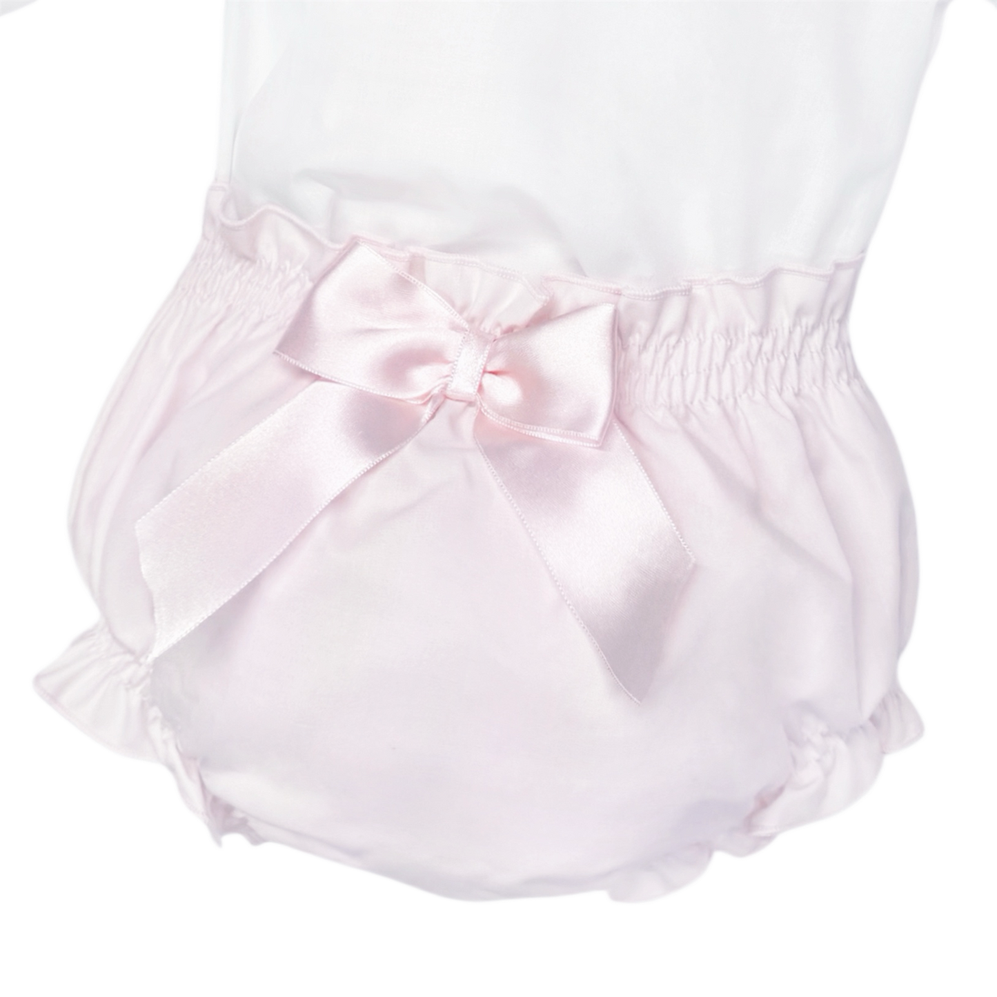 Baby Girls White Broderie Collar Top and Pink Pants, alternate view 2