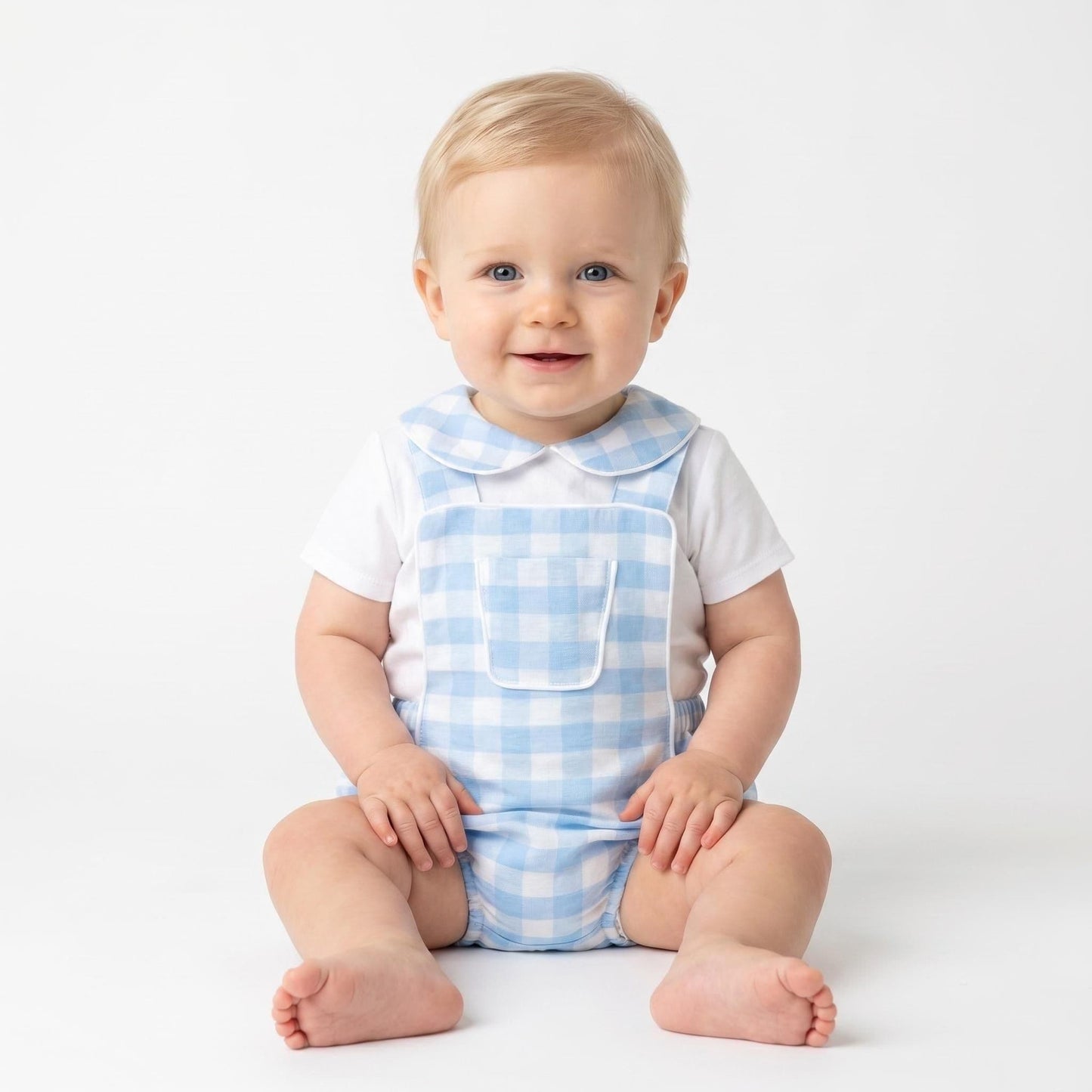 Baby Boy Blue Checked Romper with Shirt "MYD26061"