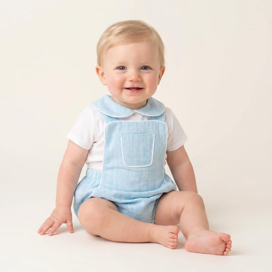 Baby Boy Blue Pocket Romper with Shirt "MYD26060"